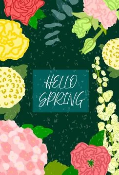 Vertical spring-themed vector illustration Stock Illustration