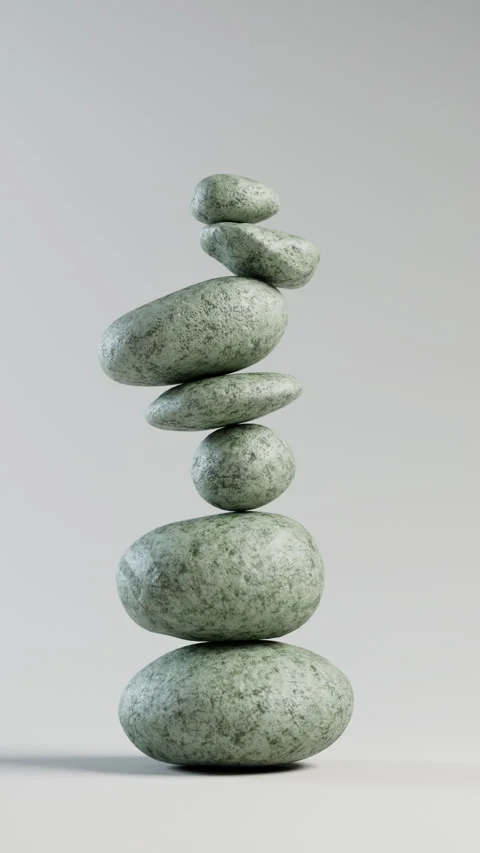 Vertical stack of balanced zen stones. Stock-Footage 327911195