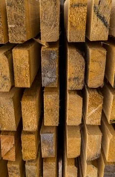 Vertical stack board dry building materials natural eco base texture rustic Stock Photos