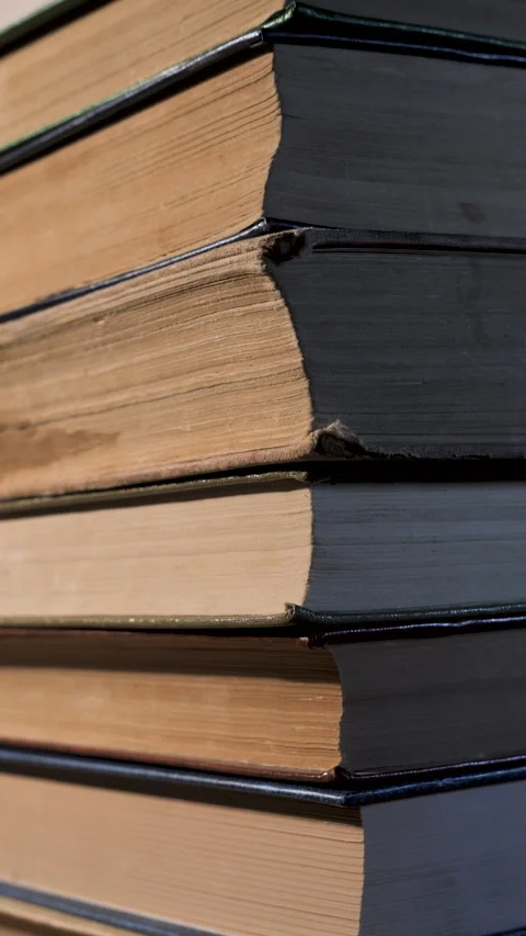 Vertical stack of books Stock Footage 325837725