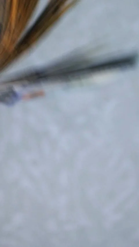 Vertical. A stack of crisp, dollar bills, held in capable hands. Stock Footage 304632514