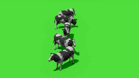 Vertical Stack of Rams Stylized Render on Green Video stock 312973072