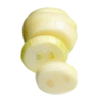 Vertical stack of round onion slices 스톡 사진