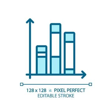 Vertical stacked column chart light blue icon Ilustração Stock