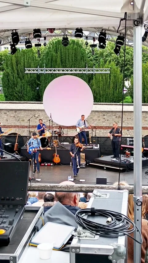 Vertical stage shot from behind the sound mixer in Reims, France Stock Footage 339982008