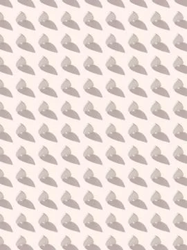 Vertical standing small hearts with hard shadows pattern. 스톡 일러스트