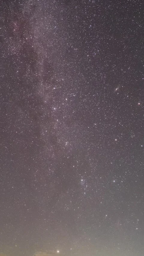 Vertical Starry Night Sky Milky Way Galaxy Motion Timelapse Stock Footage 327669598