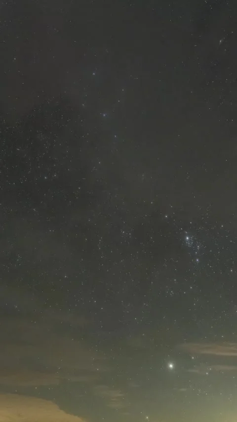 Vertical Starry Night Sky Milky Way Galaxy Motion Timelapse Stock Footage 327669739