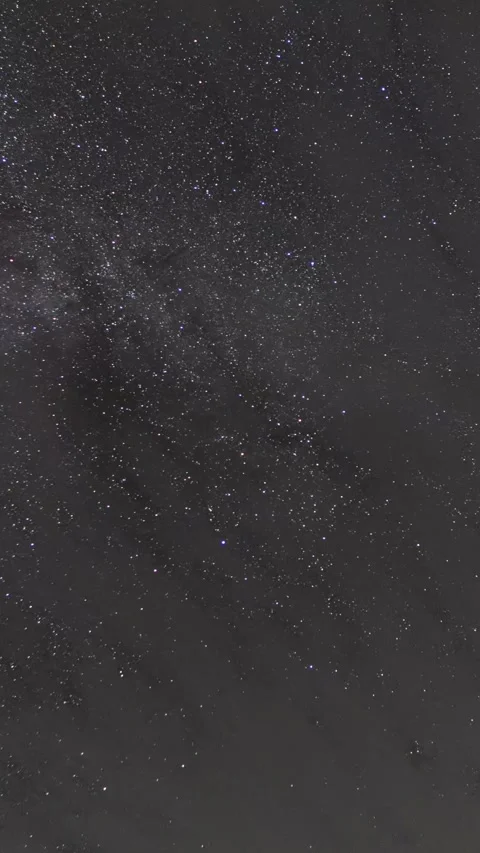 Vertical Starry Night Sky Milky Way Galaxy Motion Timelapse Stock Footage 327669741