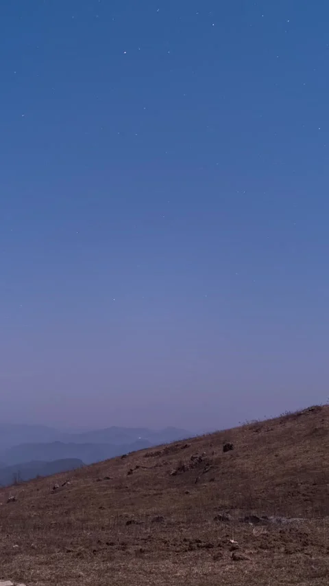 Vertical Starry Night Sky Milky Way Galaxy Motion Timelapse Stock Footage 327669833