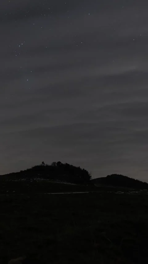 Vertical Starry Night Sky Milky Way Galaxy Motion Timelapse Stock Footage 327669849