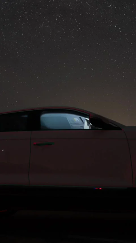 Vertical Starry Night Sky Milky Way Galaxy Motion Timelapse Stock Footage 327670288