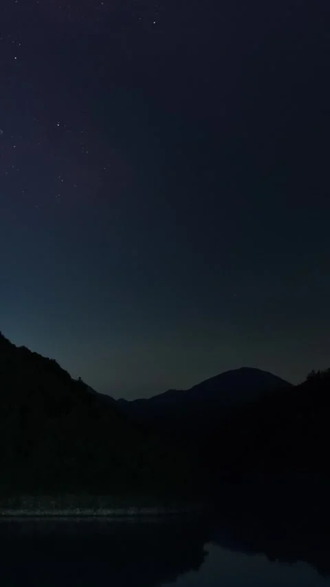 Vertical Starry Night Sky Milky Way Galaxy Motion Timelapse Stock Footage 327670294