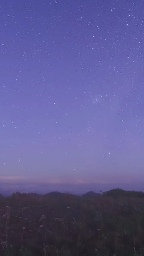 Vertical Starry Night Sky Milky Way Galaxy Motion Stars Timelapse Stock Footage 327670910