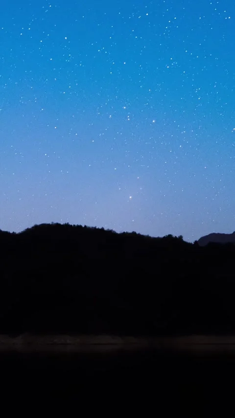 Vertical Starry Night Sky Milky Way Galaxy Motion Stars Timelapse Stock Footage 327671938