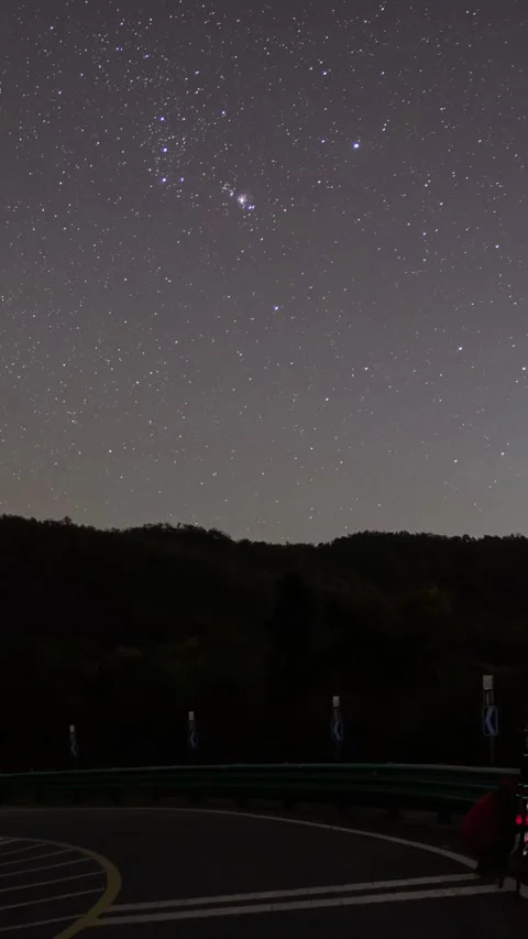 Vertical Starry Night Sky Milky Way Galaxy Motion Stars Timelapse Stock Footage 327672605