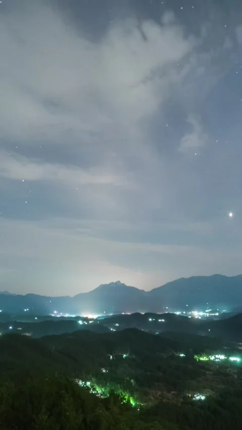 Vertical Starry Night Sky Milky Way Galaxy Motion Stars Timelapse Stock Footage 327672949