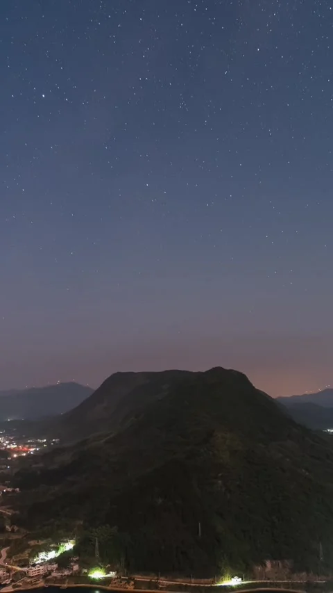 Vertical Starry Night Sky Milky Way Galaxy Flow Motion Timelapse Stock Footage 327674968