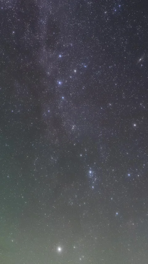 Vertical Starry Night Sky Milky Way Galaxy Flow Motion Timelapse Stock Footage 327675930