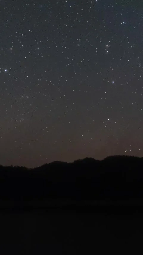 Vertical Starry Night Sky Milky Way Galaxy Flow Motion Timelapse Stock Footage 327676553