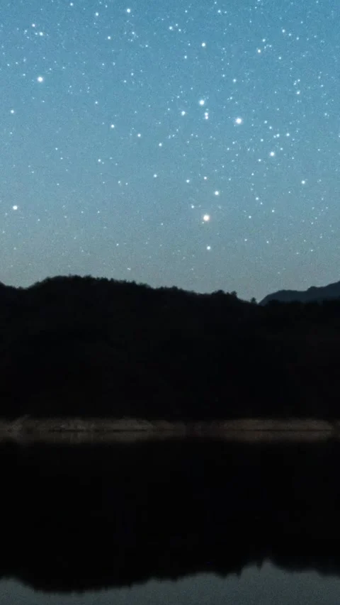 Vertical Starry Night Sky Timelapse with Milky Way Galaxy and Twinkling Stars Stock Footage 327599933