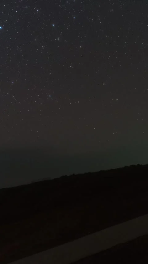 Vertical Starry Night Sky Timelapse with Milky Way Galaxy and Twinkling Stars Stock Footage 327600140