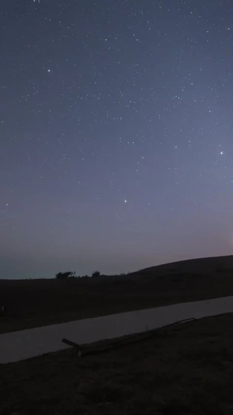 Vertical Starry Night Sky Timelapse with Milky Way Galaxy and Twinkling Stars Stock Footage 327600328