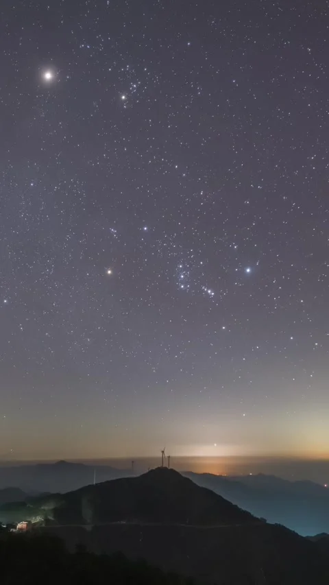 Vertical Starry Night Sky Timelapse with Milky Way Galaxy and Twinkling Stars Stock Footage 327601570