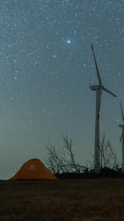 Vertical Starry Night Sky Timelapse with Milky Way Galaxy Motion Stock Footage 327668817