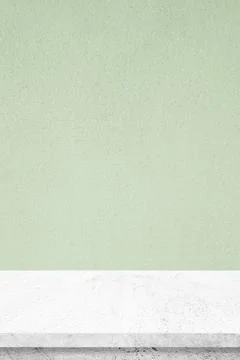Vertical stone table for product display background, banner, White perspectiv Stock Photos