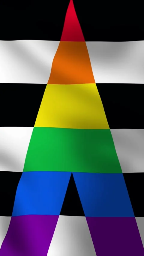 A vertical straight ally flag Stock Footage 308665338