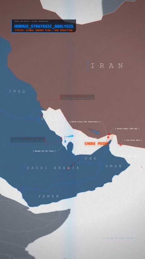 Vertical Strait of Hormuz Map - 9:16 Stock Footage 331975410