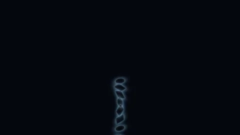 A vertical stream of glowing blue rings floating against a dark background Video stock 335117395