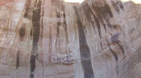 Vertical striations in sandstone mountain Stock Footage 61575593