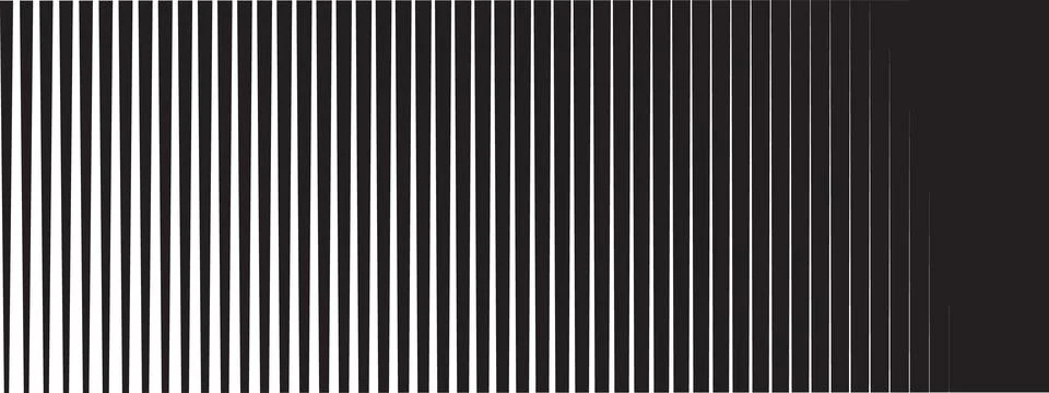 Vertical stripe transition effect. Repeated parallel lines moving from thic.. Stock Illustration