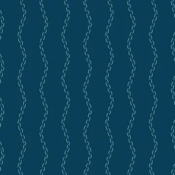 Vertical striped pattern with long chains on blue Stock Illustration