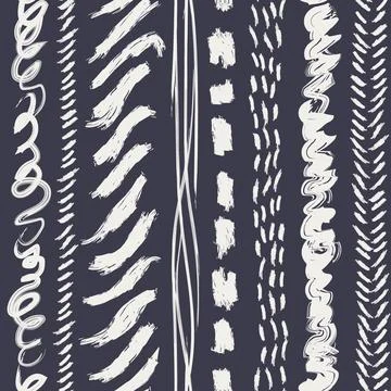 Vertical Stripes Abstract Brushstroke seamless pattern design Illustrazione stock