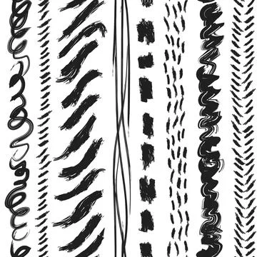 Vertical stripes Brushstroke Abstract seamless pattern design for fashion a.. Stock Illustration