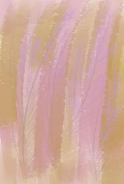 Vertical stripes, as if painted with a brush, and stylized lavender branche.. Stock Illustration