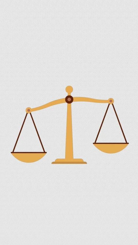 Vertical Stylized 2D Balance Scale Comparison 4K Alpha Video stock 339274426