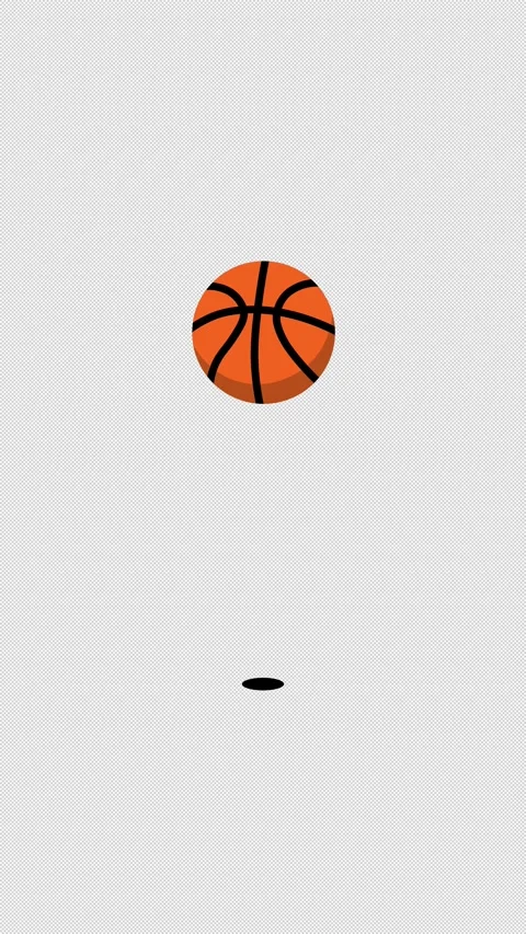 Vertical Stylized 2D Basketball Bouncing 4K Loop Alpha Video stock 339752869