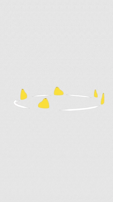 Vertical Stylized 2D Bird Chick Dizzy Reaction 4K Alpha Stock Footage 338064301
