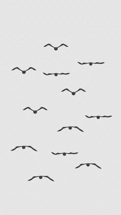Vertical Stylized 2D Black Bird Flock Flying 4K Loop Alpha Video stock 338167463