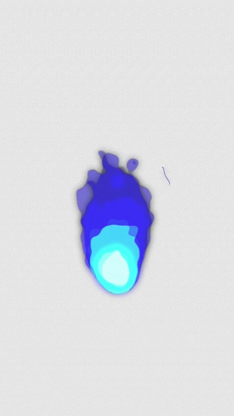 Vertical Stylized 2D Blue Fireball Energy 4K Loop Alpha Vidéo 334090954