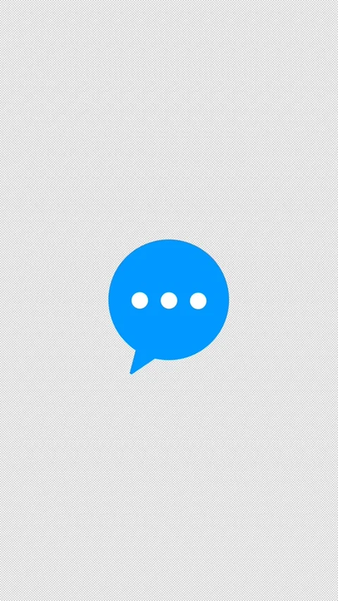 Vertical Stylized 2D Blue Speech Bubble Typing 4K Alpha Stock Footage 339274106