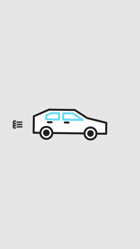Vertical Stylized 2D Car Driving 4K Loop Alpha Stock-Footage 338434032