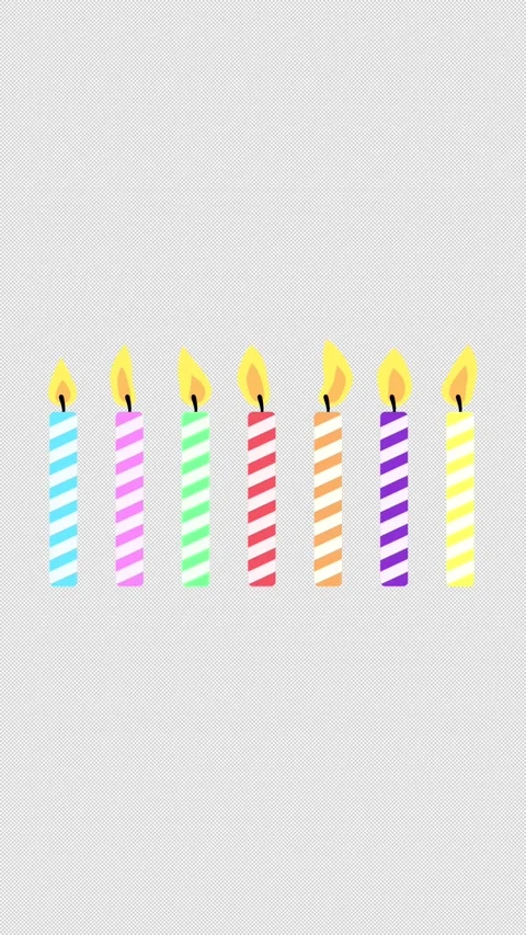 Vertical Stylized 2D Colorful Birthday Candles 4K Loop 動画素材 338168046