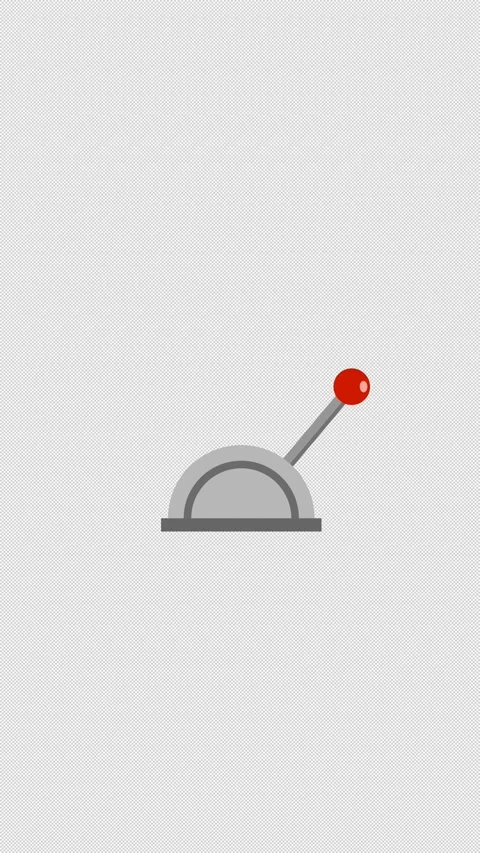 Vertical Stylized 2D Control Lever Switch Moving 4K Alpha Stock Footage 340439669