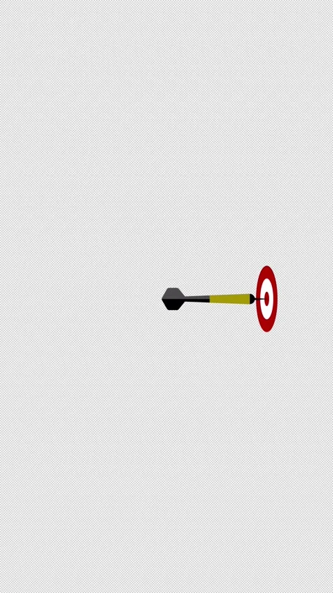 Vertical Stylized 2D Dart Hitting Bullseye Target 4K Loop Video stock 338329838