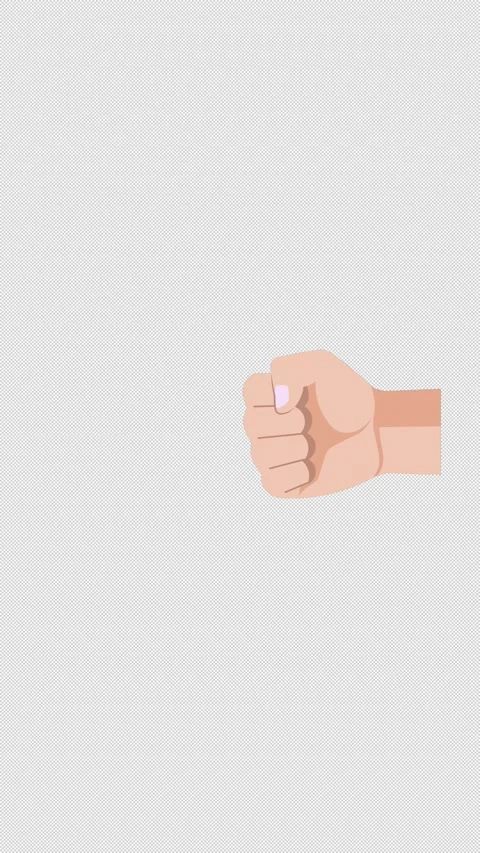 Vertical Stylized 2D Fist Punch Impact Action 4K Loop Alpha Stock-Footage 339162444